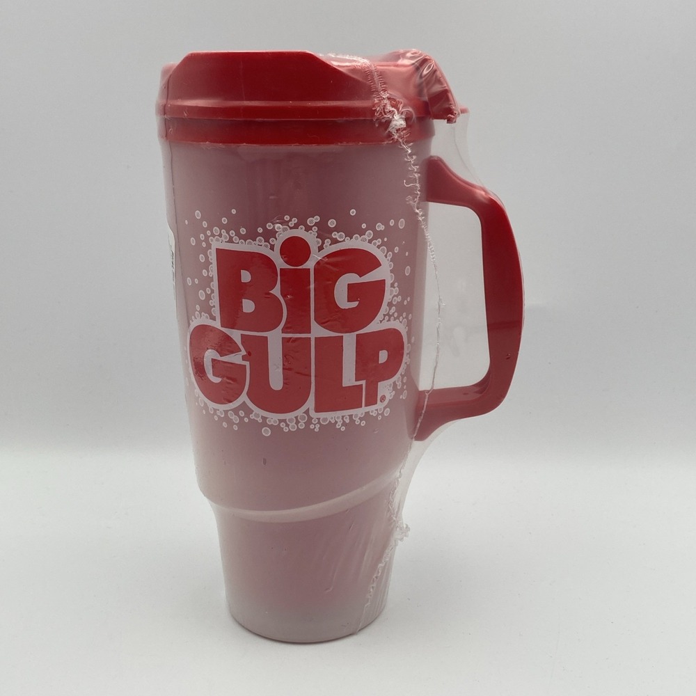 New 7-Eleven Big Gulp Insulated 34 oz Fountain Cup Travel Mug Sealed In Plastic - Picture 4 of 8